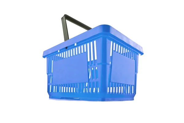 Warenkorb korb blau webbshop einkaufen supermarkt — Stockfoto