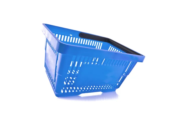 Warenkorb korb blau online shop einkaufen supermarkt — Stok fotoğraf