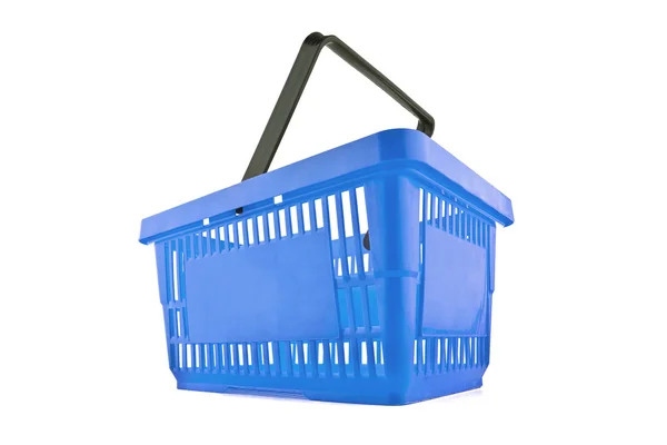 Warenkorb korb blau online shop einkaufen supermarkt — Stockfoto