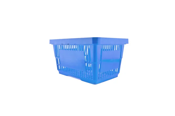 Warenkorb korb blau online shop einkaufen supermarkt — Stok fotoğraf
