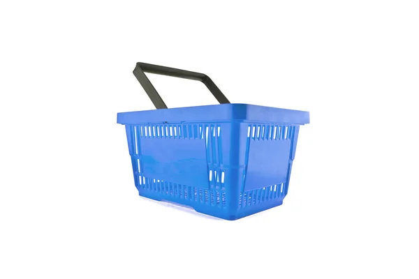 Warenkorb korb blau webbshop einkaufen supermarkt — Stockfoto