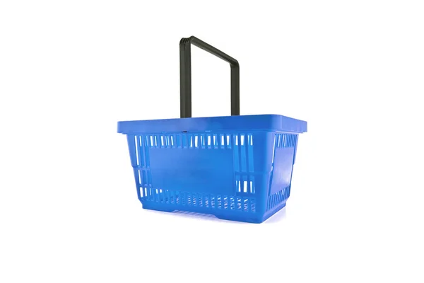 Warenkorb korb blau loja online einkaufen supermarkt — Fotografia de Stock