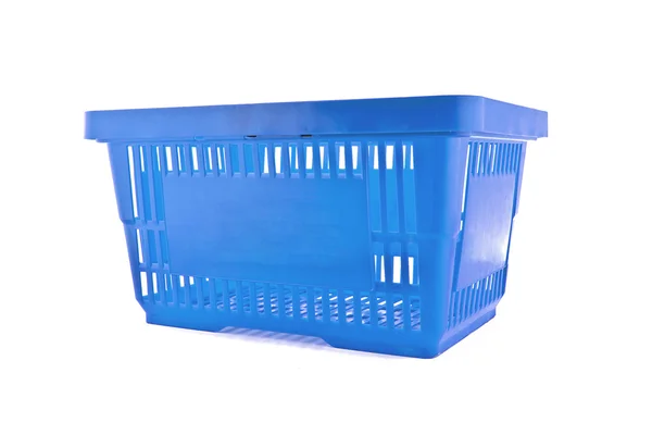 Warenkorb korb blau loja online einkaufen supermarkt — Fotografia de Stock