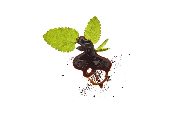 Schokolade flüssig sirup kunst Minze — Stock Fotó