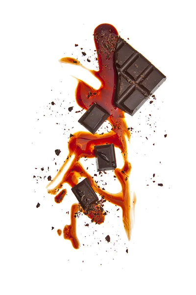 Schokolade flüssig sirup kunst Schokoladentafel — Zdjęcie stockowe