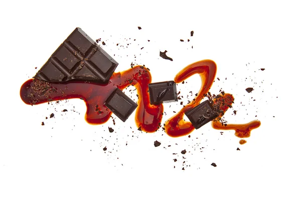 Schokolade flüssig sirup kunst Schokoladentafel — ストック写真