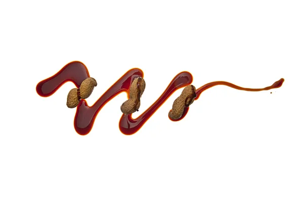 Schokolade flüssig sirup kunst nuss Erdnuss — Stockfoto