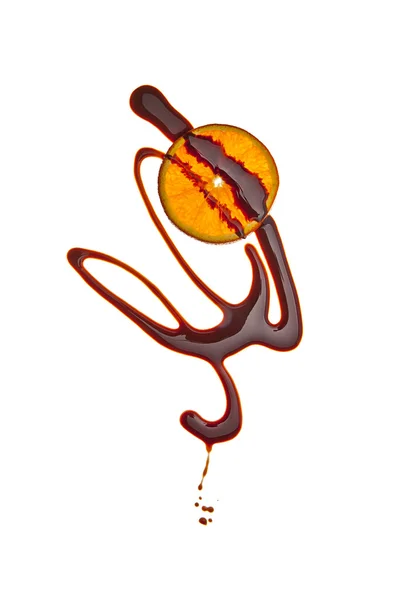 Schokolade flüssig sirup kunst orange frucht obst — ストック写真