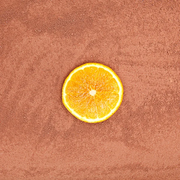 Oranžový scheibe schokolade kakaopulver saft — Stock fotografie