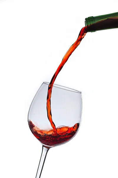 Weinflasche Wein Rotwein Splash Glas — Fotografia de Stock