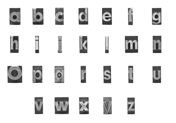 Bleiletter Set Kleinbuchstaben Lettre ABC Schule — Photo