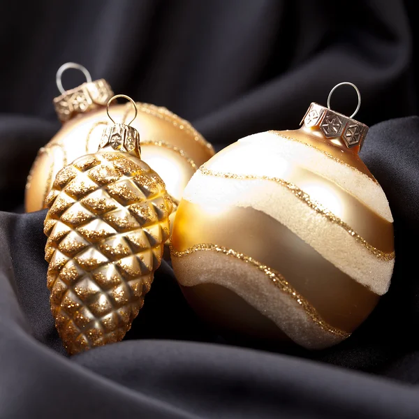 Χριστούγεννα χειμώνα kugel weihnachtsbaum ύφασμα samt Stoff «» χρυσό — Φωτογραφία Αρχείου