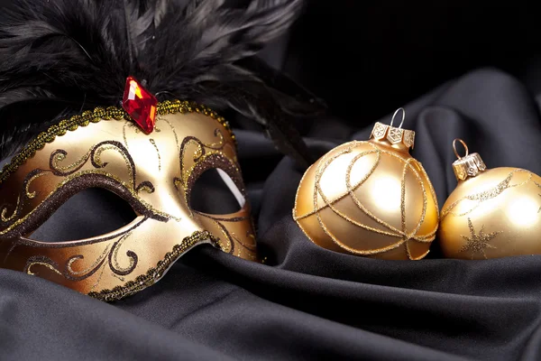 Maske venedig kostüm party weihnachten sylvester karneval seide — Stock Photo, Image