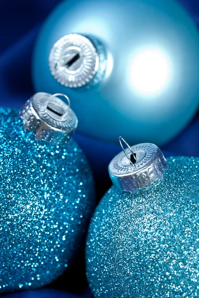 Weihnachten iarnă kugel weihnachtsbaum seide samt stoff Blau — Fotografie, imagine de stoc