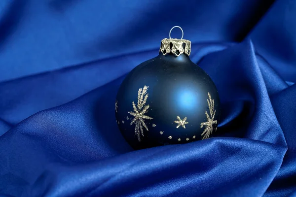 Weihnachten Winter Kugel Weihnachtsbaum Seide Samt Stoff Blau — Stockfoto