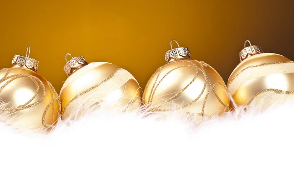 Weihnachten winter kugel weihnachtsbaum schnee gold — Stock Photo, Image