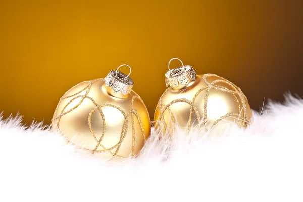 Weihnachten Winter Kugel Weihnachtsbaum Schnee gold — Stockfoto