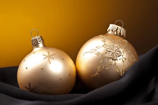 Weihnachten inverno kugel weihnachtsbaum seide samt stoff ouro — Fotografia de Stock
