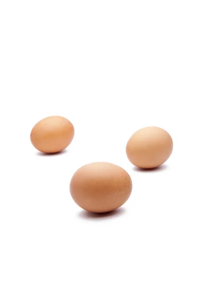 Drei Braune eier — Stock fotografie