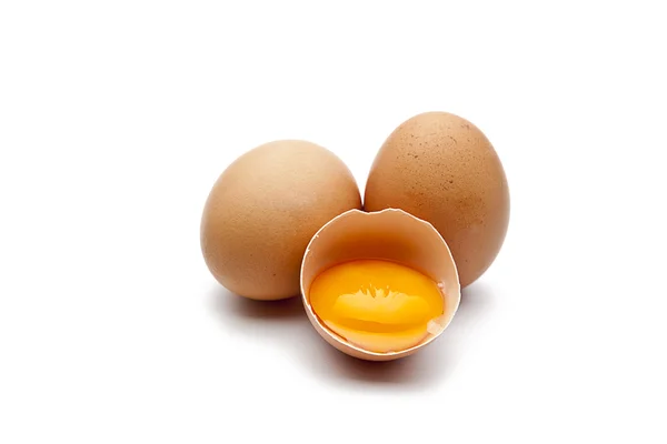 Drei Braune eier — Foto de Stock