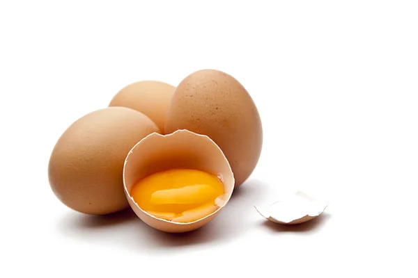 Drei Braune eier — Foto de Stock