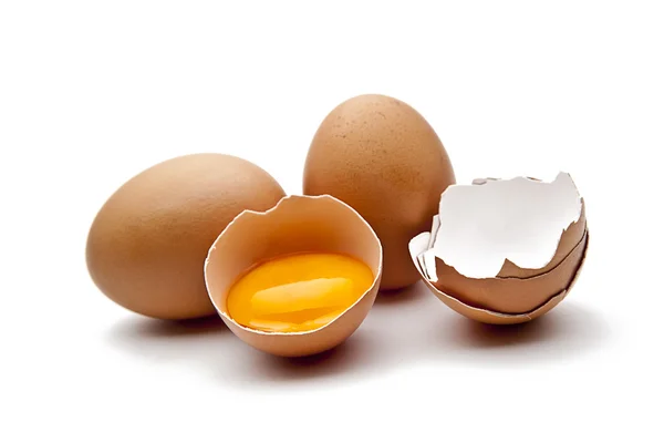 Vier Braune eier — Foto Stock