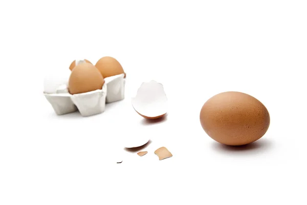 Vier braune und eier weisse — Foto de Stock