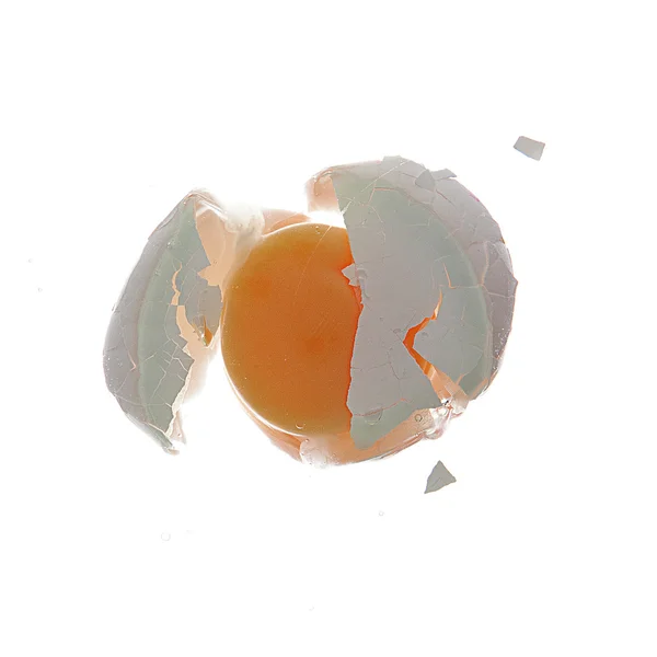 Weisses Ei beim Aufprall — Foto Stock