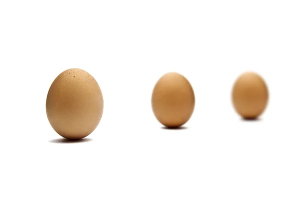 Drei Braune eier — Stockfoto