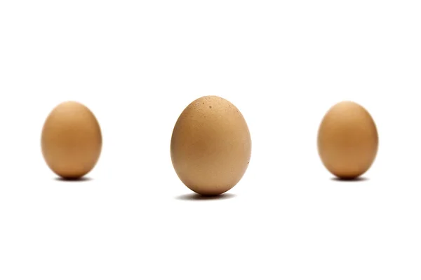 Drei Braune eier — Stock Photo, Image