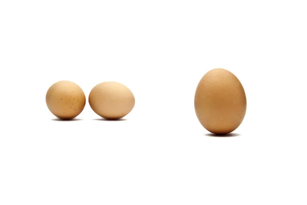 Drei Braune eier — Stock Photo, Image