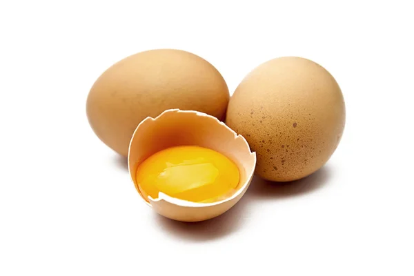 Drei Braune eier — Foto Stock
