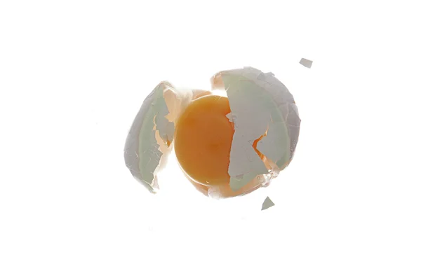 Weisses ei beim aufprall — Stok fotoğraf