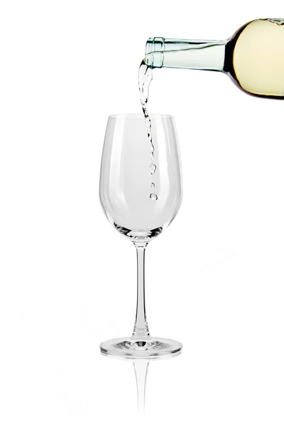 Weisswein glas stänk — Stockfoto