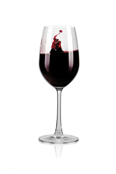 Rotwein Glas Splash
