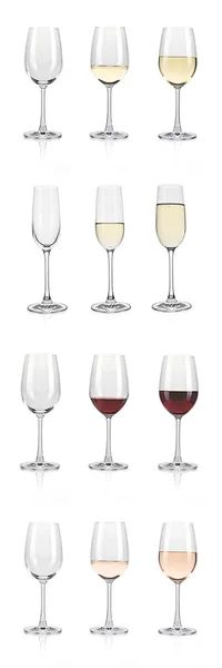 Weißwein sekt rotwein gläser — Stockfoto