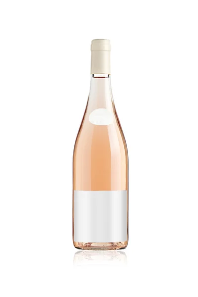 Rosenweinflasche mit Glas — Stockfoto