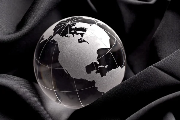 Globus erdball geo karte glas kristal seide tuch stoff — Stok fotoğraf