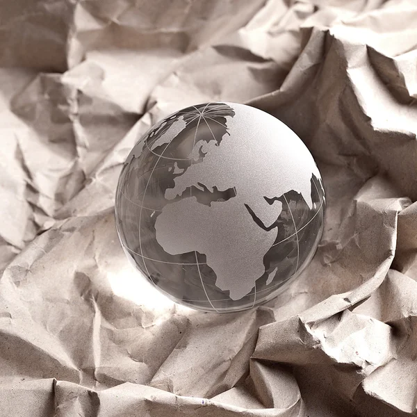 Globus erdball geo glas papier — стоковое фото