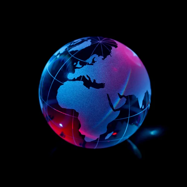 Globus erdball geo karte ascar kristal biologich licht — Foto Stock