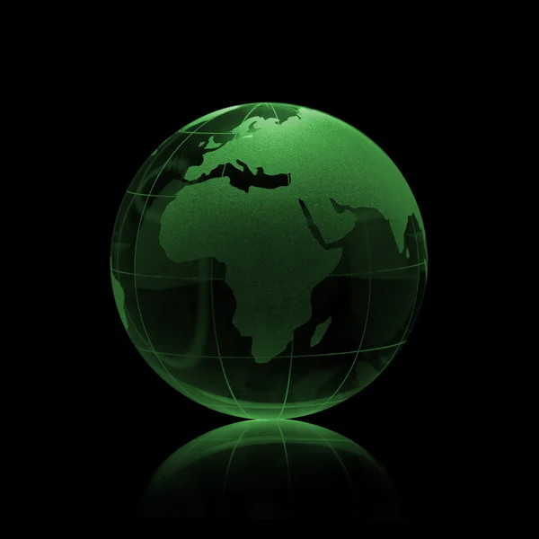 Globus erdball geo karte glas kristal biologich licht — Stock fotografie