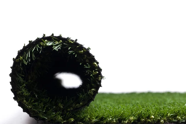 Gras kunstrasen rasen fussball golf teppich textur wiese gerollt — Stockfoto