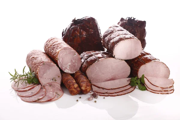 Ham and sausage — Stock Photo, Image