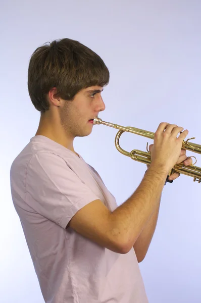 stock image Young Man with Trunpet