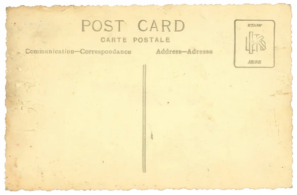 Старая винтажная открытка на белом фоне — стоковое фото