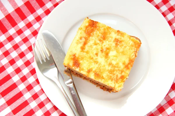Bakad Makaroner och ost med kött — Stockfoto