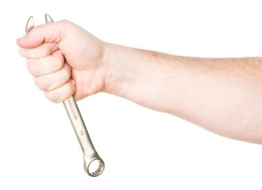 Hand with wrench clipart