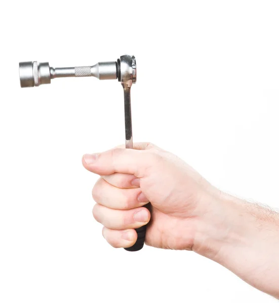 stock image Hand with wrench