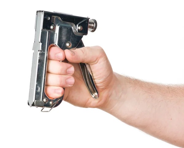 Mano con pistola de grapas — Foto de Stock