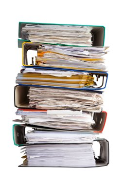 The pile of file binder with papers clipart